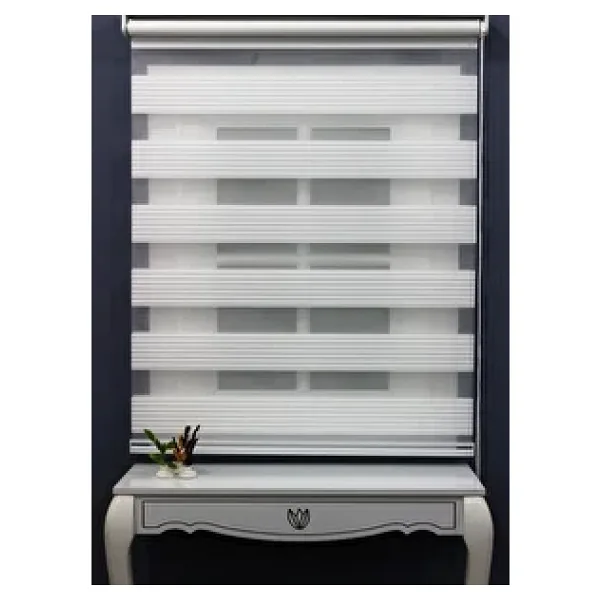 Brillant Geniş Plise Beyaz Zebra Stor