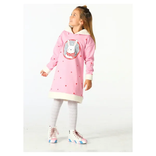 Bunny Pink Yumoş Kız Çocuk Elbise