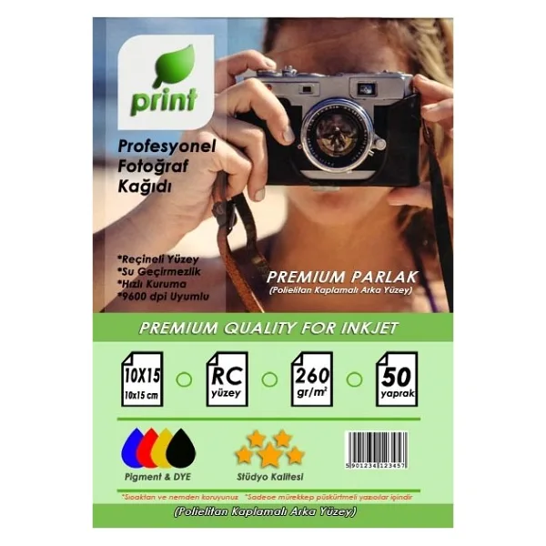 Canon Yazıcılar Için Premium Parlak Fotoğraf Kağıdı 10X15 260 gr 50 Yaprak - Beyaz