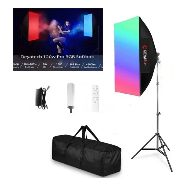 Deyatech 120W Rgb Softbox 60X90CM 3000-5500K LED Video ve Fotoğraf Çekim Işıgı Renkli Işık