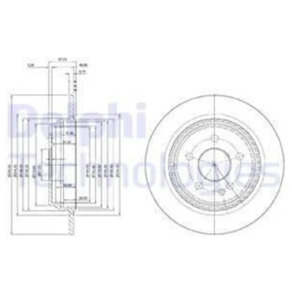 Fren Diski Arka 5D 302MM Mondeo IV Kuga S-Max 07- Delphi BG4063C