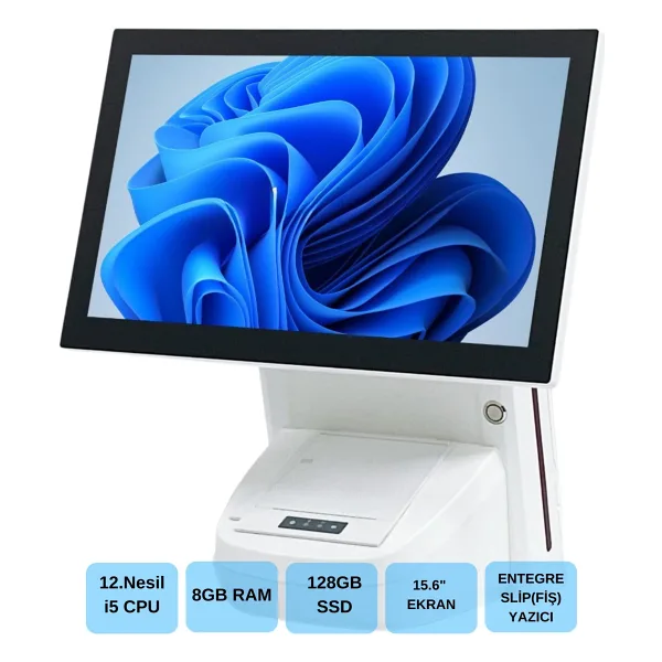 IROMX WP-1215W I5 5.GEN 8GB 128GB 15.6'' WIFI/COM/USB3.0 BEYAZ ENDÜSTRİYEL POS PC