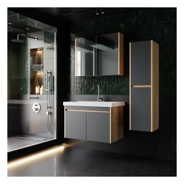 Karen Dallas Lavabolu Boy Dolaplı 80 cm Banyo Seti
