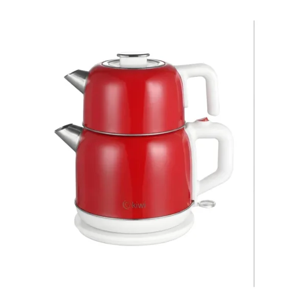 Kiwi Ktm-2921 Paslanmaz Retro Çelik Çay Makinesi 1800W & 2.2 L Su Isıtıcı & 1.2 L 90°C Sıcak Tutma