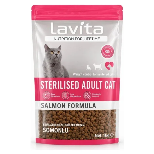 Lavital Somonlu Kısırlaştırılmış Kedi Maması 1 Kg