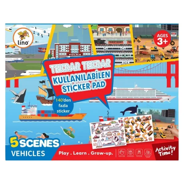 Lino Tekrar Kullanılabilen Sticker Pad Taşıtlar (Ls-603)