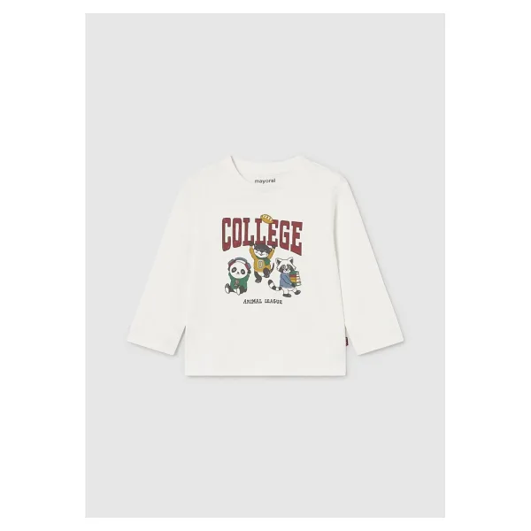 Mayoral Erkek Bebek Baskılı Sweatshirt - 6 Ay - Krem