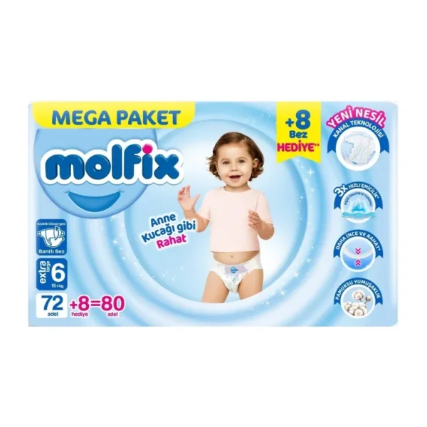 Molfix 6 Numara Extra Large 80'li Bebek Bezi
