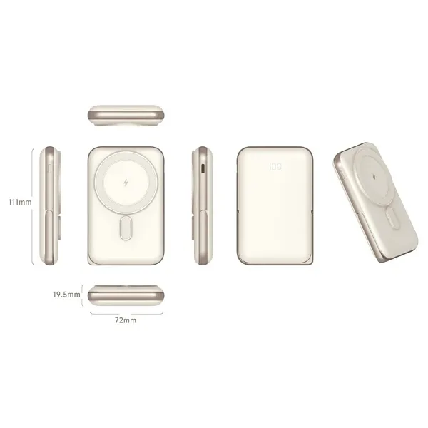 Nettech NT-PW33 Krem 10000 mAh Hızlı Şarj MagSafe Powerbank