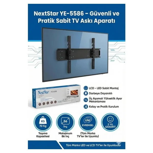NextStar YE-5586 45-86 inç Sabit TV Askı Aparatı