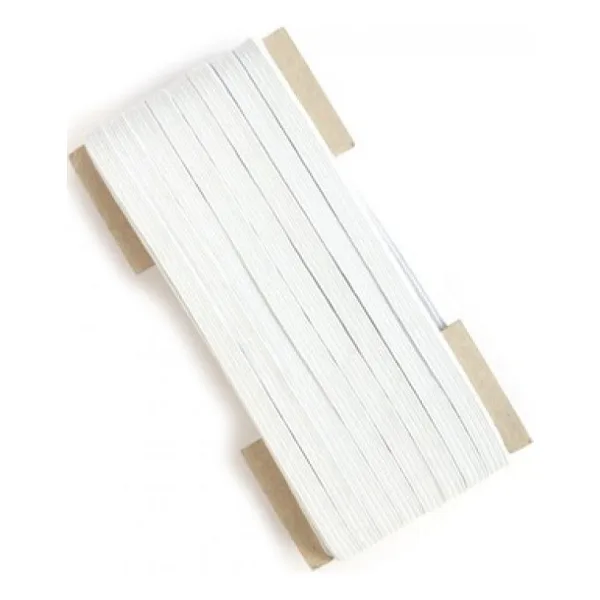 Nistabolje 20 Metre Beyaz Yassı Lastik 0.80 Cm Bel Paça Don Lastiği