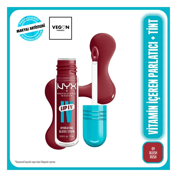 NYX Professional Makeup Lip IV Vitamin İçeren Tint 09 Blush Rush Dudak Parlatıcısı