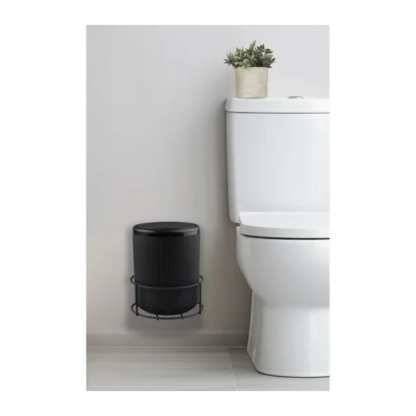 Okyanus Home Siyah Eko Magic Askılı Yuvarlak Mina Çöp Kovası