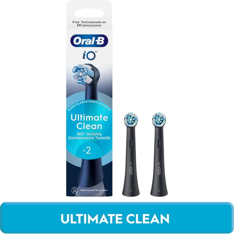 Oral-B iO Ultimate Clean Siyah 2'li Diş Fırçası Başlığı