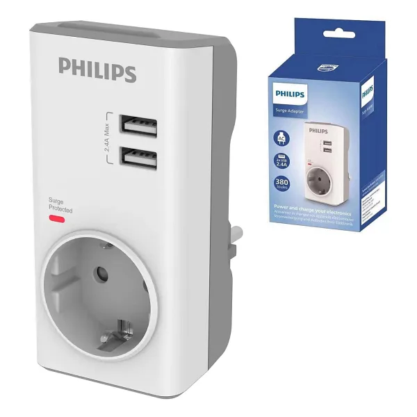 Philips Chp4010w 380 Joule Usb'li Kablosuz Akım Korumalı Priz