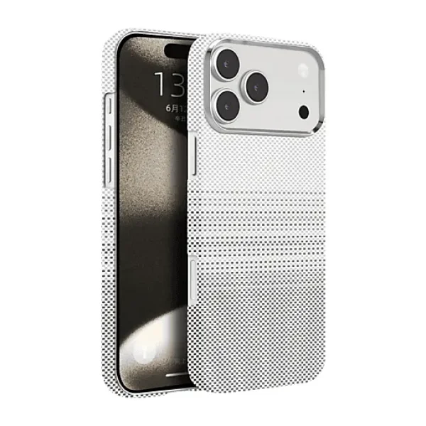 Piili Knit iPhone 17 Pro Kevlar Case Telefon Kılıfı Beyaz