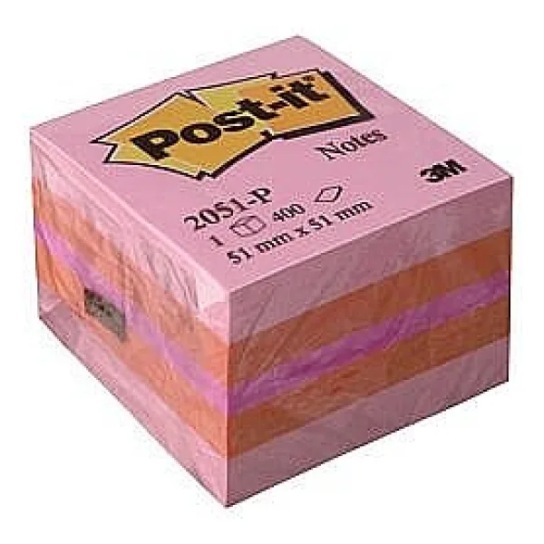 Post-It 2051P Yapışkanlı Not Kağıdı Mini Küp 51 Mm X 51 Mm Pembe Tonları 400 Yaprak