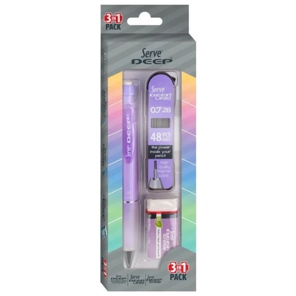 Serve Deep 3'lü Lavanta 0.7 mm Okul Seti