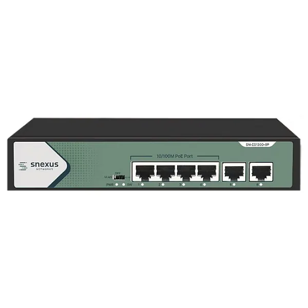 SNEXUS SN-ES1300-6P PoE Switch | 4 Port PoE 65W