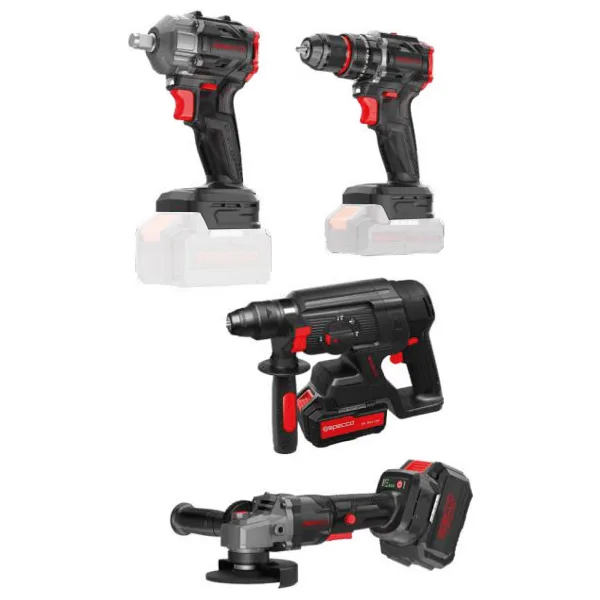 Specco Black Spark 4'lü Akülü Set 2X4.0AH (BS20V 1050 Darbeli Matkap+ BS20V-350N Somun SÖKME+BS20V-115/125A TAŞLAMA+BS20V-SDS26 Kırıcı Delici ) - XBS20V-001SET