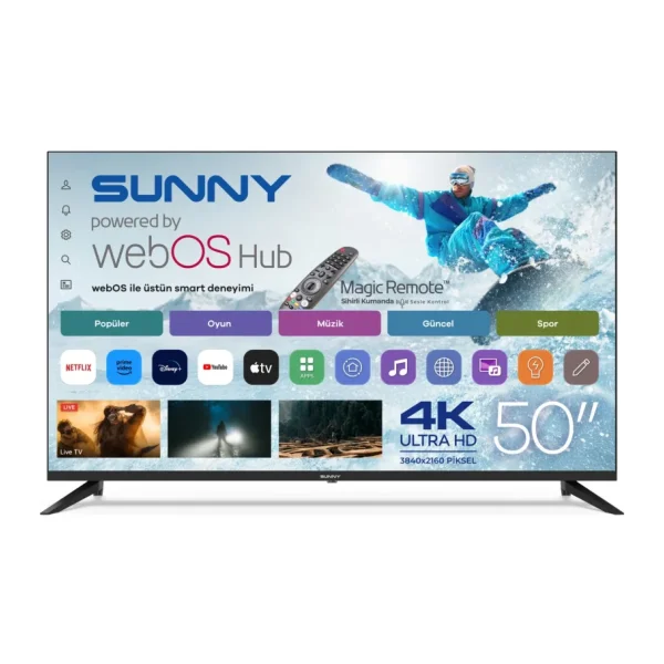 Sunny SN50UPRL-W02M 4K Ultra HD 50" 127 Ekran Uydu Alıcılı webOS Smart LED TV