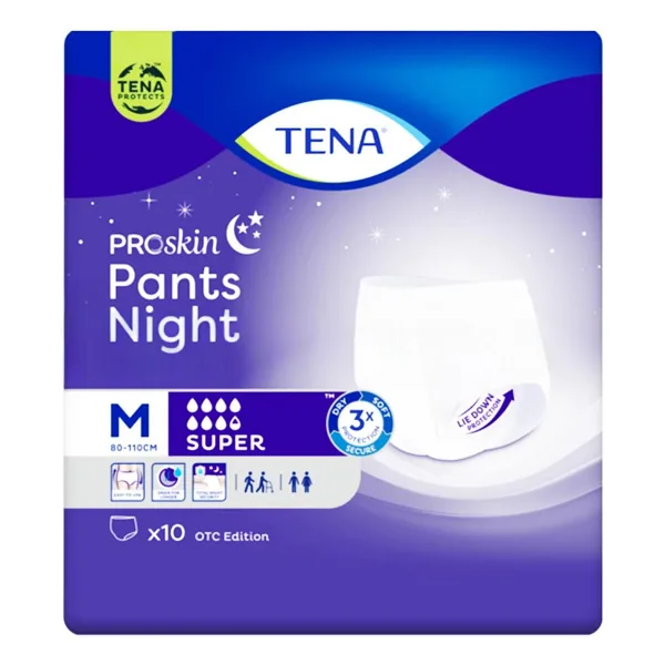 Tena Emici Külot Süper Night 7.5 Damla Orta Boy M 10'lu Hasta Bezi
