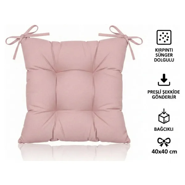 TEZKOTEKSTİL Pofidik Kare Sandalye Minderi 40 x 40 cm