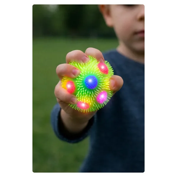 Toyfest Işıklı Dikenli Top Yumuşak Stres Atan Zıplayan Işık Saçan Renk Seçenekli Çok Eğlenceli Harika Oyunca