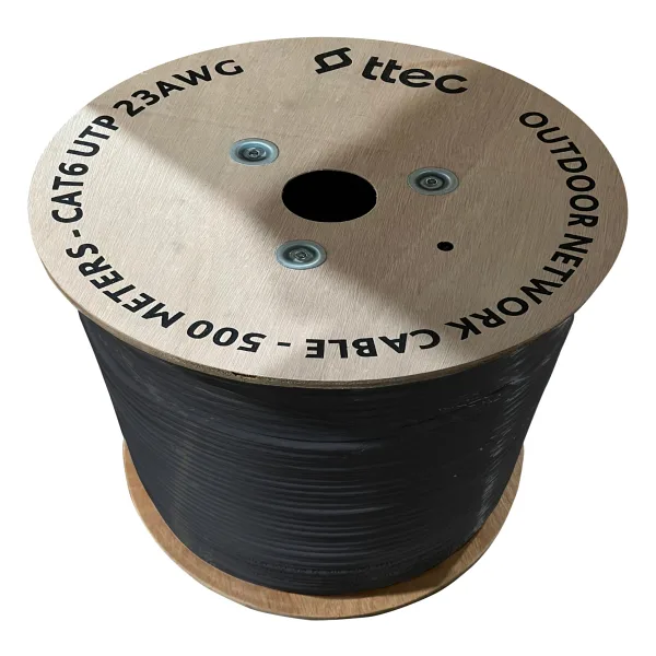 TTEC KBL-CAT623CCA/OUT500S 500MT U/UTP CAT6 OUTDOOR NETWORK KABLO SIYAH CCA 0.50MM