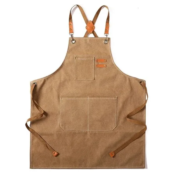 Valkyrie Unisex Kanvas Mutfak Önlüğü Ayarlanabilir Askılı Cepli Barista Garson Servis Önlüğü Kahve