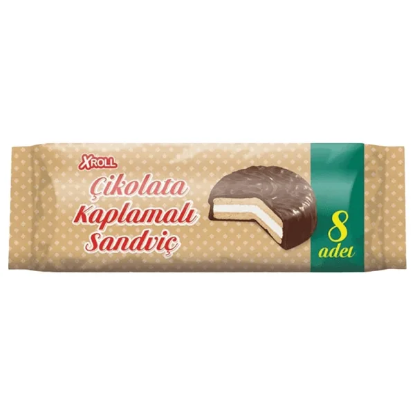 Xroll Çikolata Kaplamalı Marshmallowlu Bisküvi 30 gr 8'li