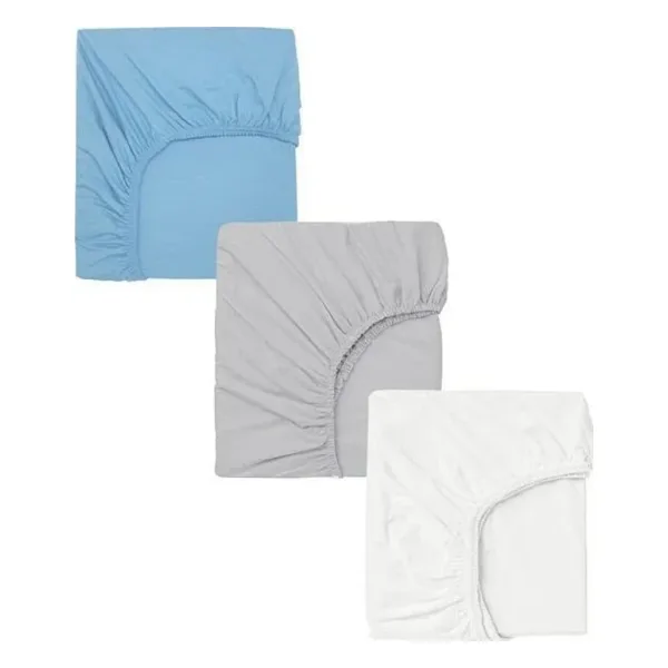 3 Adet 40 x 80 + 10 cm Anne Yanı Lastikli Penye Kumaş Bebek Çarşafı