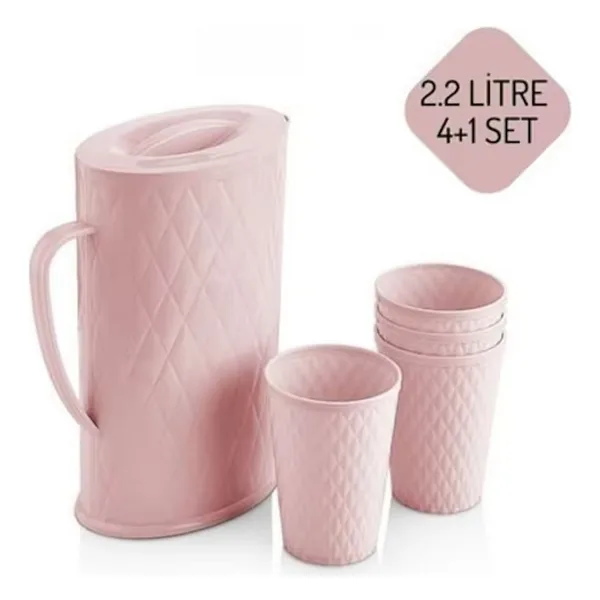 4+1 Sürahi Ve Bardak Su Seti 2.2 Lt