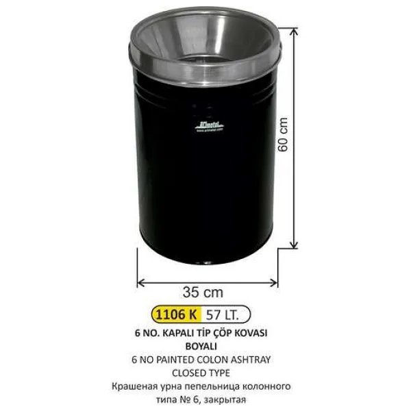 Arı Metal 1106 Kolon Küllük Boyalı 57 L 6 No