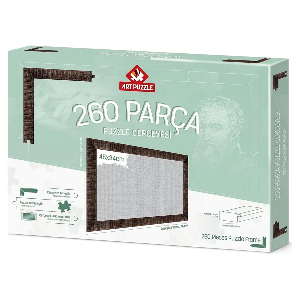 Art Puzzle 260 Parça Kahverengi Demonte Puzzle Çerçevesi