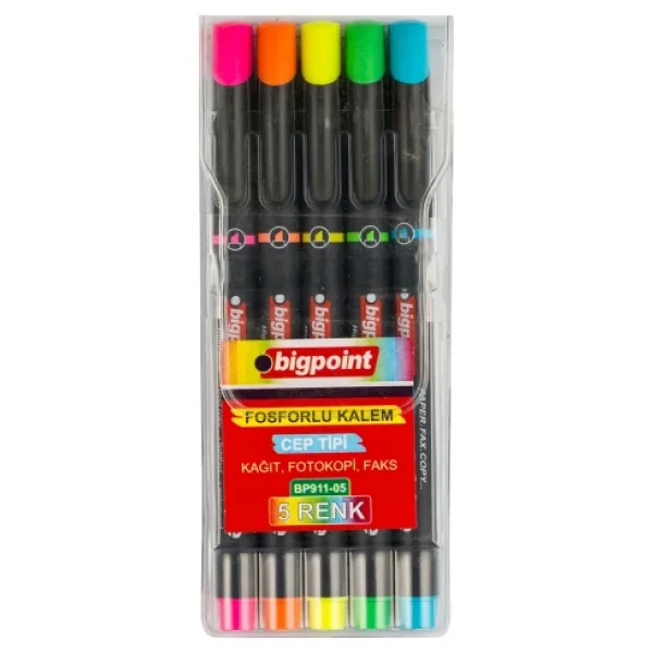 Bigpoint BP911-05 5'li Fosforlu Kalem Seti