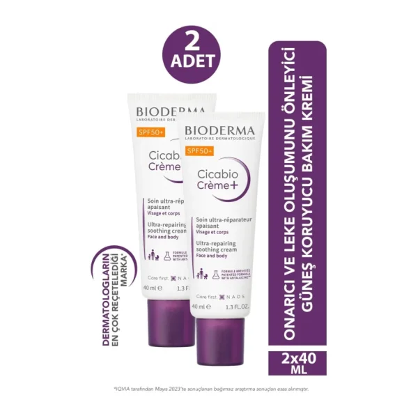 Bioderma Cicabio Creme SPF50+ 40 ml 2 Adet