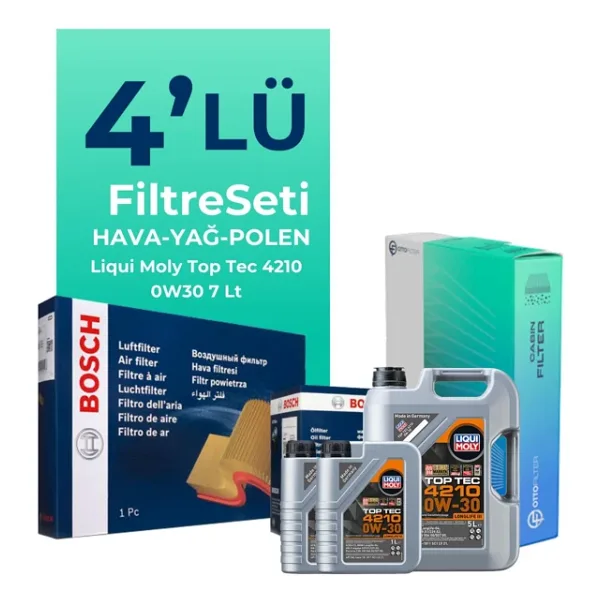 Bosch Mercedes GLC250 Benzin Filtre Bakım Seti Liqui Moly Motor Yağlı (2015-2019) 4 Lü
