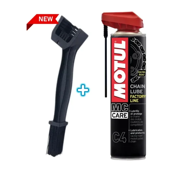 C4 Motosiklet Zincir Yağı 400 ml + Zincir Temizleme Fırçası Hediye - 1
