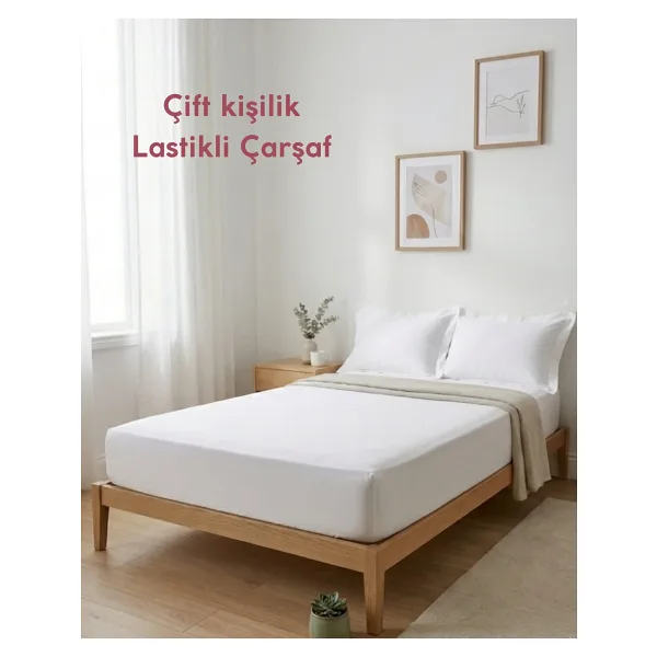 Dantelux Ranforce Pamuklu Lastikli Çarşaf - Çift Kişilik (160 x 200 + 20 cm) - Beyaz