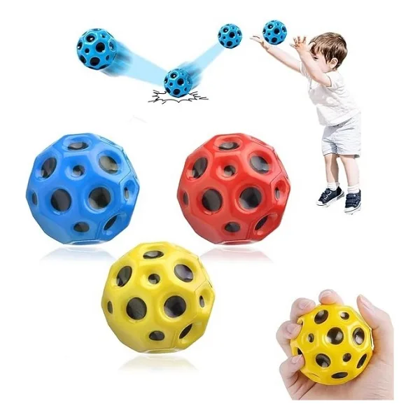 Dempa Yükseğe Zıplayan Delikli Bouncer Ball Space Ball Süper Uzay Topu 1 Adet Ay Top Moon Ball