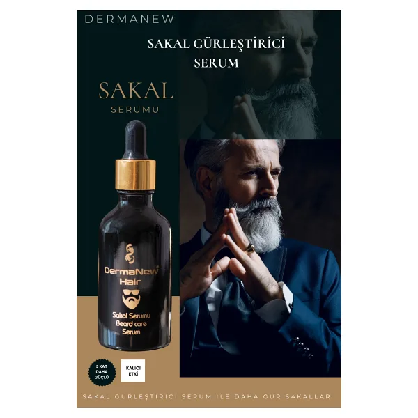 dermanew hair Sakal Gürleştirici Serum - sakal losyonu - sakal bakım yağı - sakal / 1 Adet / 1x50ml