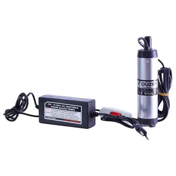 DÜZEY POMPA Düzey 220-12 Volt Mini(KÜÇÜK) Dalgıç Adaptörlü Mazot Aktarma(SIVI TRANSFER) Pompası (SU,SÜT,YAĞ)
