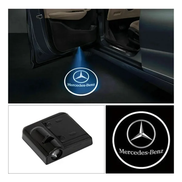 fırsatlar burada Hyundaı 2 Adet Araçları Için Pilli Yapıştırmalı Mesafe Sensörlü Kapı Altı Led Logo / Projektör