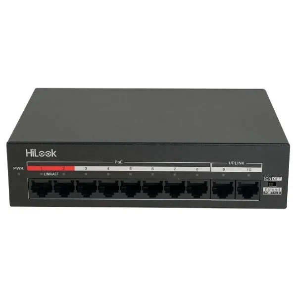 HILOOK NS-0110MP-60 8 PORT 10/100 8 PORT POE+ 2 PORT UPLINK 60W YONETILEMEZ SWITCH