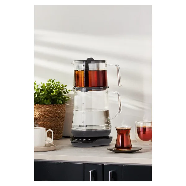 Homend Royaltea 1748H Antrasit 1800 W Cam Çay Makinesi