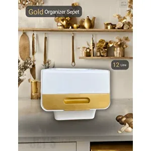 Jet's Home Tekli Beyaz-gold Tekerlekli Patateslik Soğanlık Oyuncak Kutusu Patates Soğan Sepeti Sebzelik 12 Lt