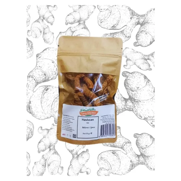 Karşı Köyden Havlıcan Kök, Galangal Root, Alpina Officinarum, 50 G