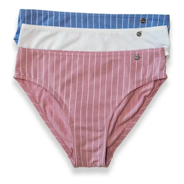 KOM İç Giyim KOM Stripe 3'lü Kadın Bikini Külot