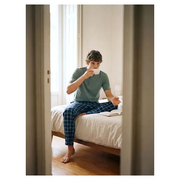 LC Waikiki Lacivert Standart Kalıp Erkek Pijama Takımı